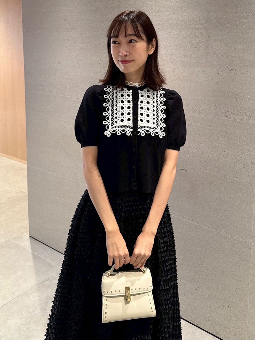 CELFORD「【洗える】【UVカット】ビブヨークレースカーディガン」|カーディガン|