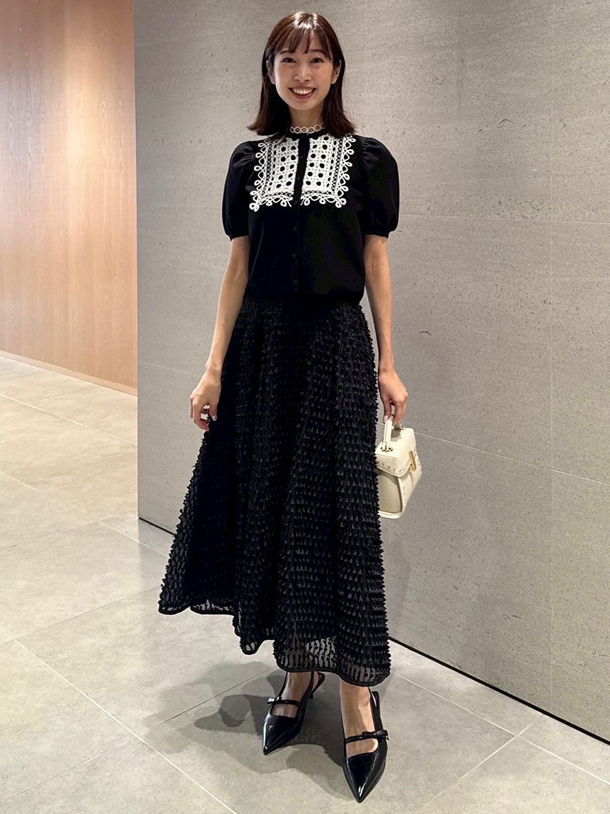 CELFORD「【洗える】【UVカット】ビブヨークレースカーディガン」|カーディガン|