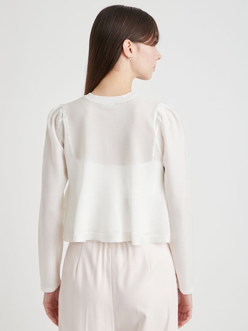 CELFORD「【洗える】ペプラムシアーラメニットカーデ」|カーディガン|