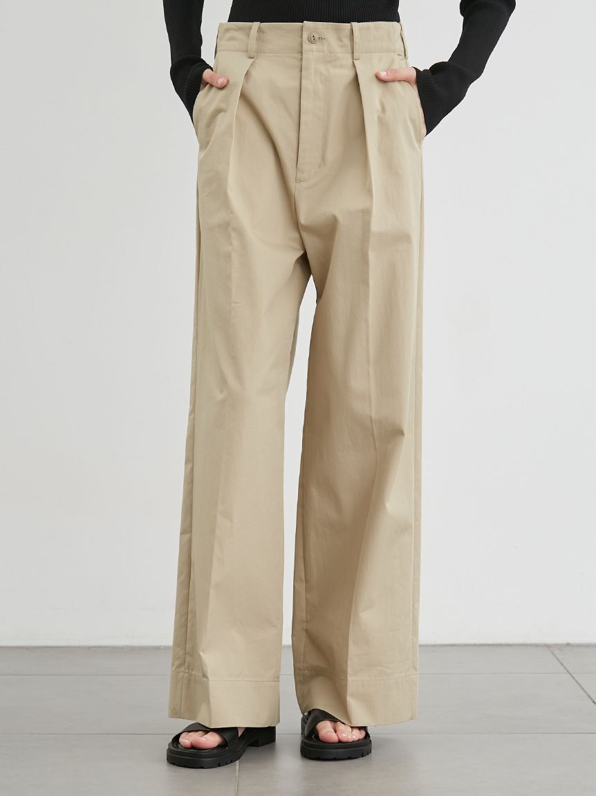 styling/「【セットアップ対応】バックラップワイドパンツ」|チノ|BEG