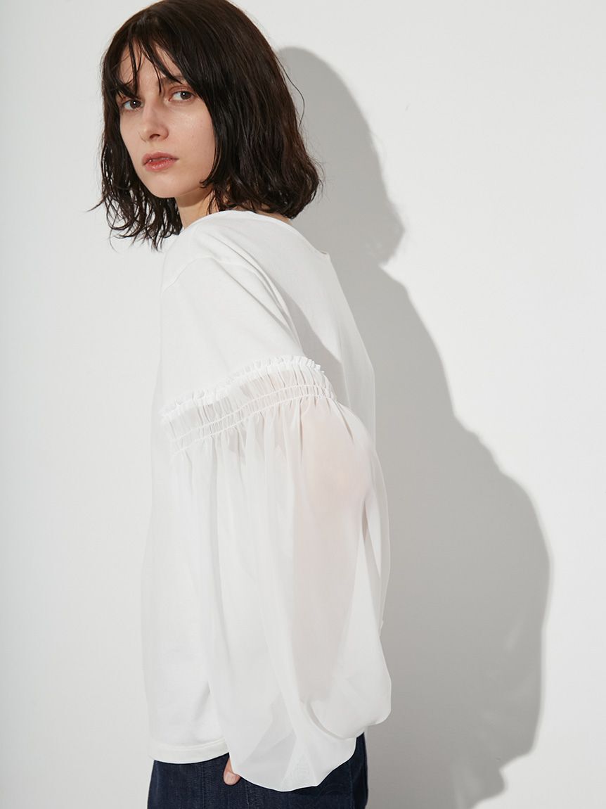 styling/「シフォンスリーブトップス」|Tシャツ・カットソー|