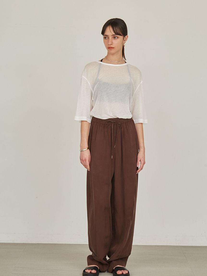 styling/「【セットアップ対応】ワイドタックドローストリングパンツ」|チノ|