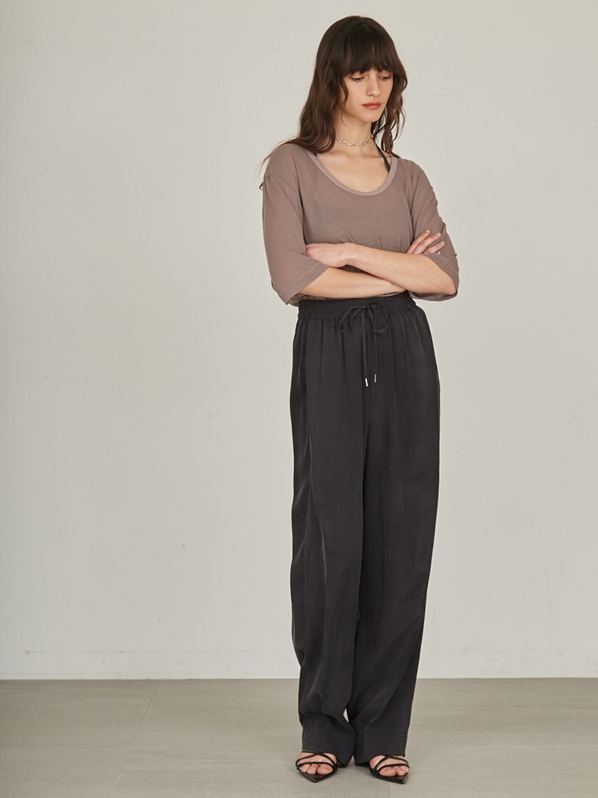 styling/「【セットアップ対応】ワイドタックドローストリングパンツ」|チノ|