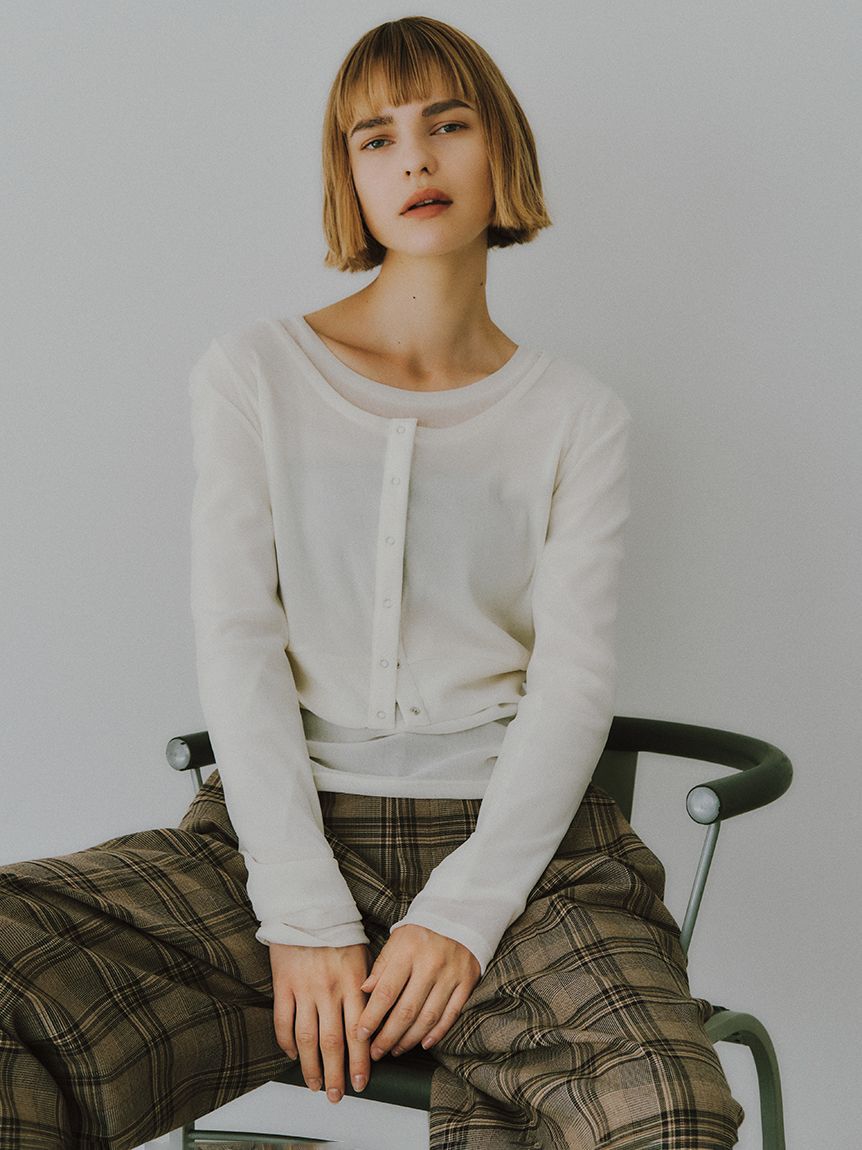 styling/「フロッキーチュールカーディガン」|カーディガン|OWHT