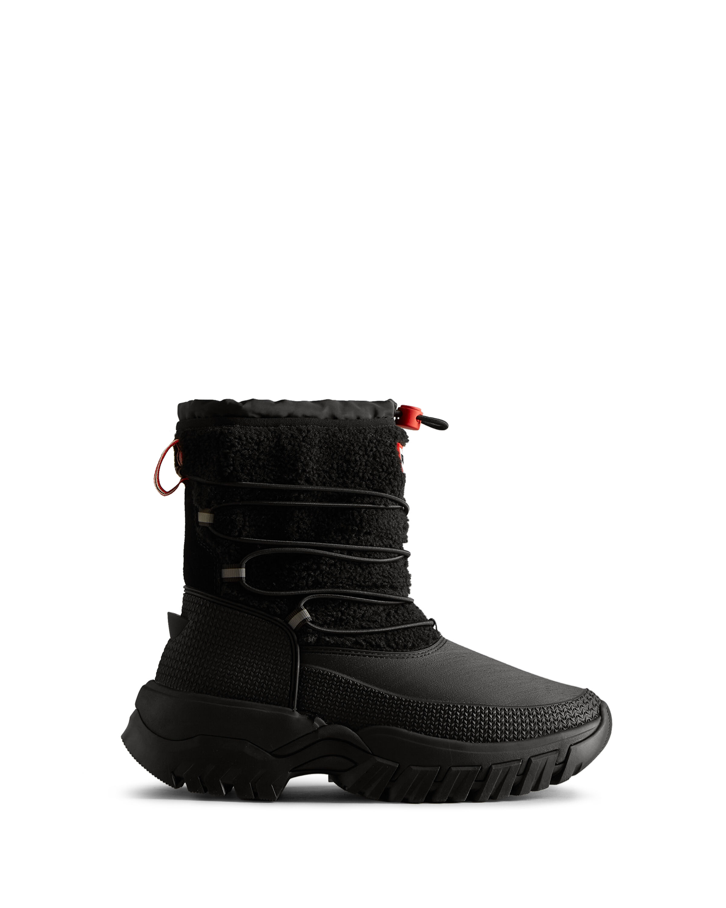 HUNTER「WOMENS WANDERER SHORT SHERPA SNOW BOOT」|ショートブーツ|BLK
