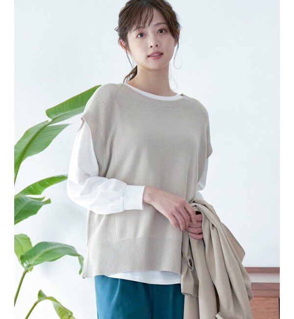 ikka「【2点セット】3WAYニットベストアンサンブル」|ニット・セーター|