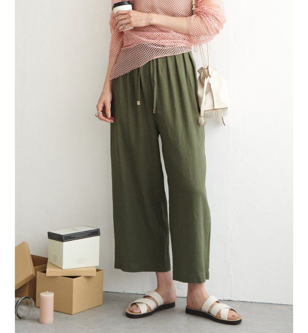 ikka「【雑誌 InRed 6月号掲載】麻混ベルト付きワイドパンツ」|その他|オリブグリン