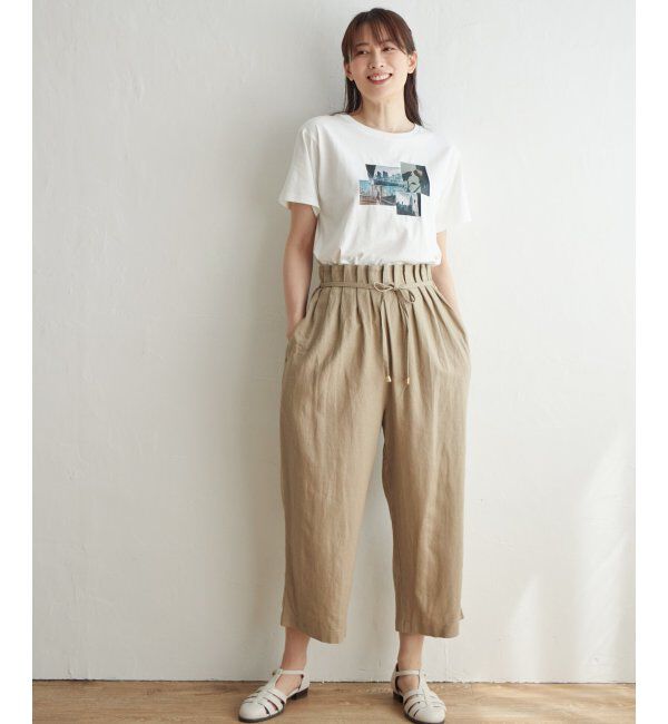 ikka「【雑誌 InRed 6月号掲載】麻混ベルト付きワイドパンツ」|その他|
