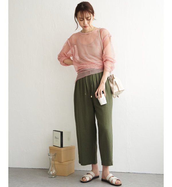 ikka「【雑誌 InRed 6月号掲載】麻混ベルト付きワイドパンツ」|その他|