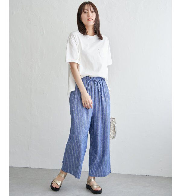 ikka「【雑誌 InRed 6月号掲載】麻混ベルト付きワイドパンツ」|その他|