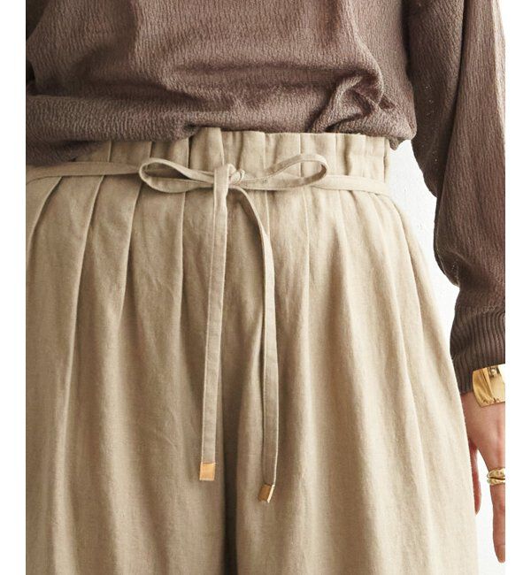 ikka「【雑誌 InRed 6月号掲載】麻混ベルト付きワイドパンツ」|その他|