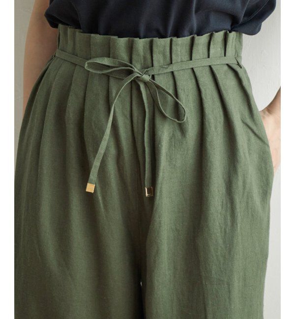ikka「【雑誌 InRed 6月号掲載】麻混ベルト付きワイドパンツ」|その他|