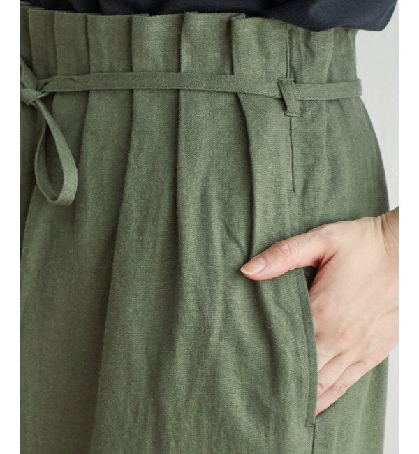 ikka「【雑誌 InRed 6月号掲載】麻混ベルト付きワイドパンツ」|その他|