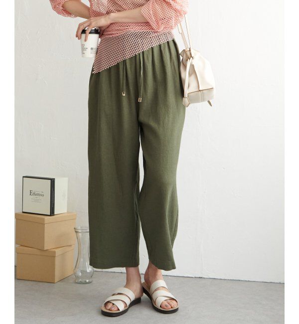 ikka「【雑誌 InRed 6月号掲載】麻混ベルト付きワイドパンツ」|その他|