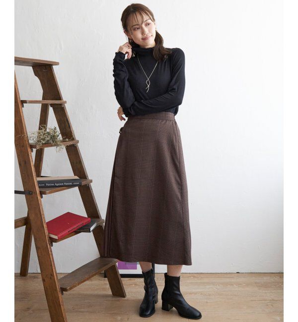 ikka「ハイネックテレコ長袖Tシャツ」|Tシャツ・カットソー|