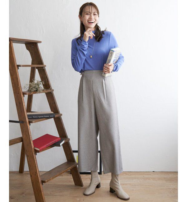 ikka「ハイネックテレコ長袖Tシャツ」|Tシャツ・カットソー|