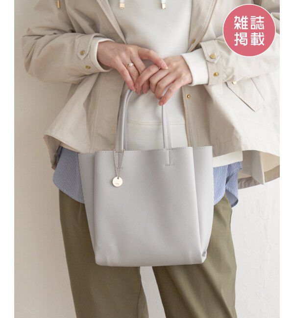 ikka「【雑誌InRed11月号掲載】GOKU楽PU三層ミニトートバッグ【軽量】」|その他|グレイ