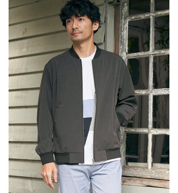 ikka「【撥水】Teflonストレッチブルゾン」|ブルゾン・スタジャン|グレイ