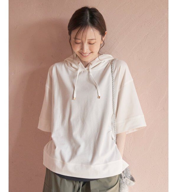 ikka「コットンUSA鹿の子パーカー」|パーカー|