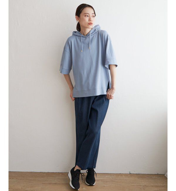 ikka「コットンUSA鹿の子パーカー」|パーカー|