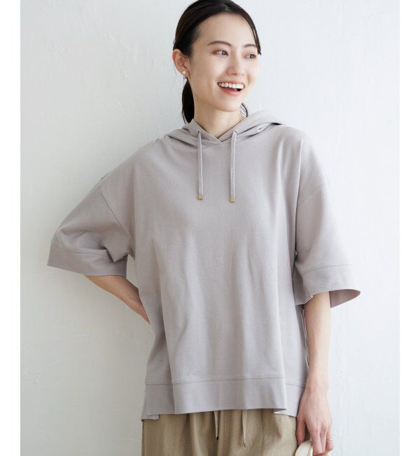 ikka「コットンUSA鹿の子パーカー」|パーカー|