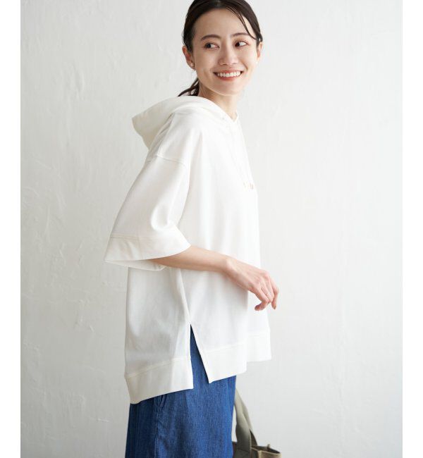 ikka「コットンUSA鹿の子パーカー」|パーカー|