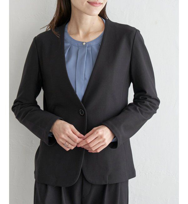 IKKA LOUNGE「【洗濯機で洗える／セットアップ対応】GOKU楽カットソーノーカラージャケット」|その他|