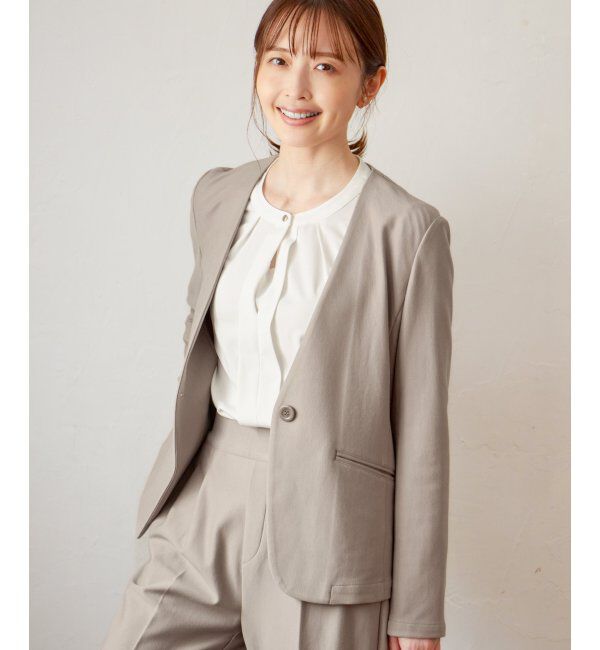 IKKA LOUNGE「【洗濯機で洗える／セットアップ対応】GOKU楽カットソーノーカラージャケット」|その他|