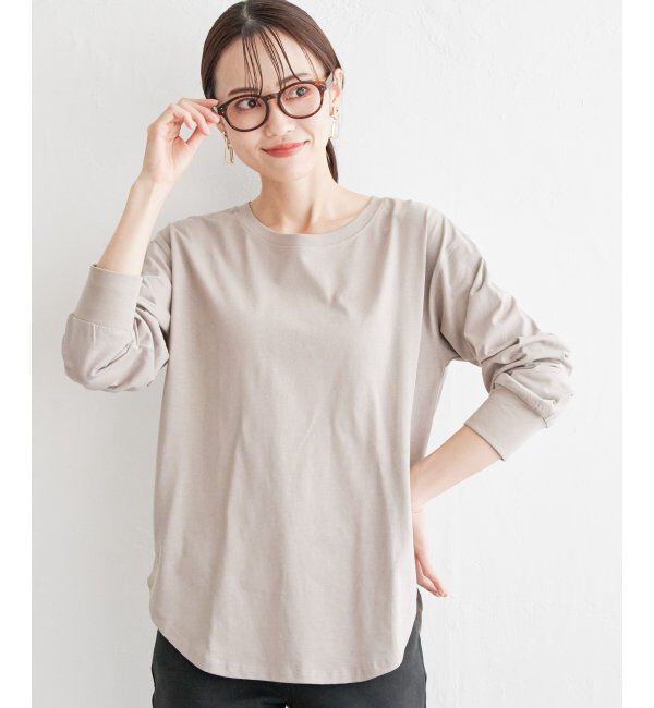 ikka「コットンUSA裾ラウンドロンT」|Tシャツ・カットソー|