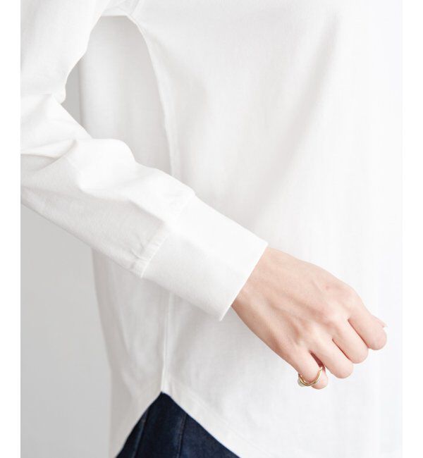 ikka「コットンUSA裾ラウンドロンT」|Tシャツ・カットソー|