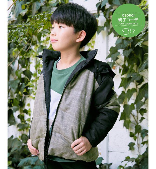 ikka kids「フード脱着チェック切り替えブルゾン（110~160cm）」|その他|グレー