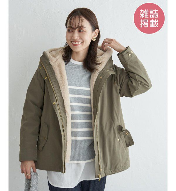 ikka「ライナー付き3WAYマウンテンパーカー」|ブルゾン・スタジャン|カーキ