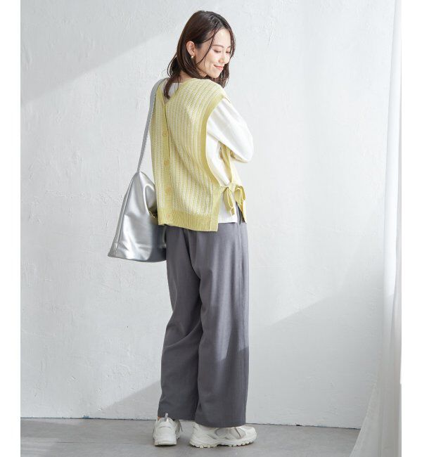 ikka「2WAYサイドリボンニットベスト」|ニット・セーター|