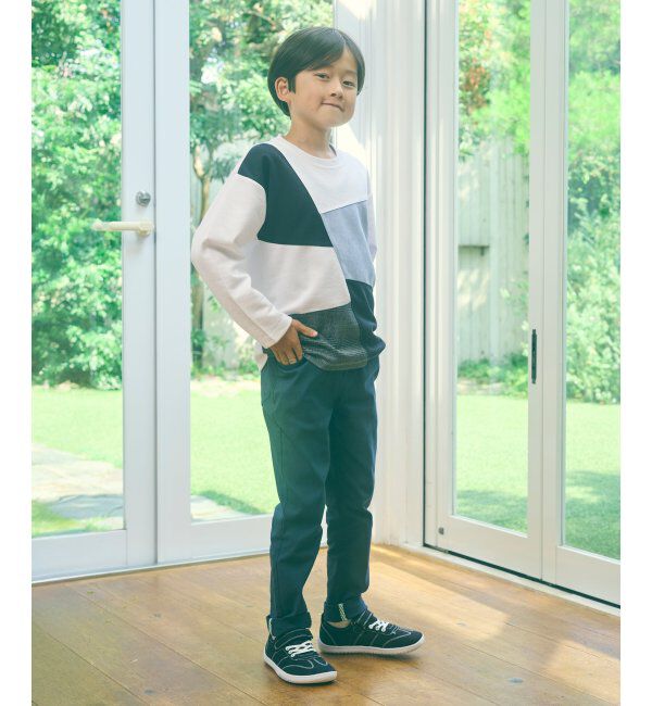 ikka kids「【親子おそろい】フェイクスエードブロックスロンT（120~160cm）」|Tシャツ・カットソー|