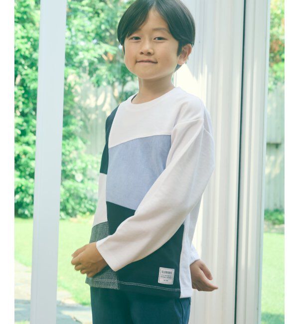 ikka kids「【親子おそろい】フェイクスエードブロックスロンT（120~160cm）」|Tシャツ・カットソー|