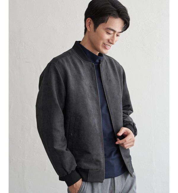 ikka「フェイクスウェードブルゾン」|ブルゾン・スタジャン|ブラック