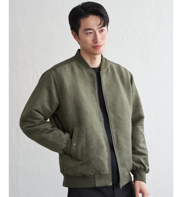 ikka「フェイクスウェードブルゾン」|ブルゾン・スタジャン|カーキ