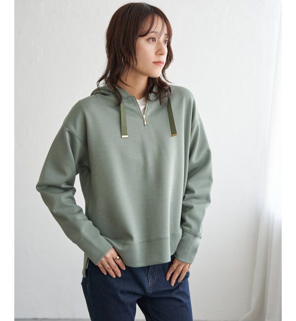 ikka「GOKU楽 鹿の子ダンボールパーカー」|パーカー|グリーン