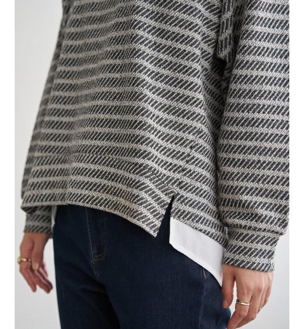 ikka「カットジャガード裾レイヤープルオーバー」|その他|