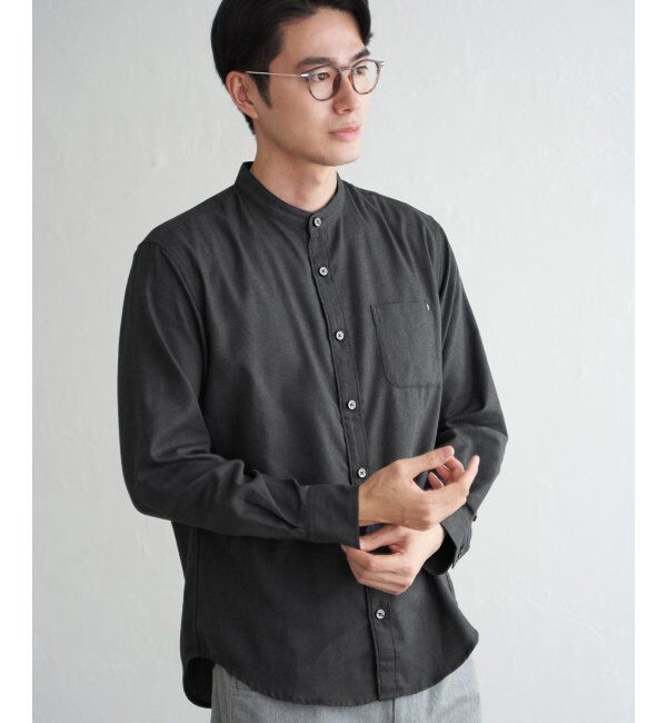 ikka「イージ－ケアネルバンドカラーＳＨ」|シャツ・ブラウス|