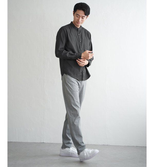 ikka「イージ－ケアネルバンドカラーＳＨ」|シャツ・ブラウス|