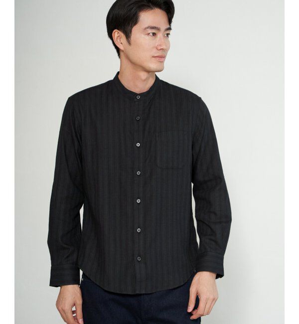 ikka「イージ－ケアネルバンドカラーＳＨ」|シャツ・ブラウス|