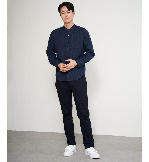 ikka「イージ－ケアネルバンドカラーＳＨ」|シャツ・ブラウス|