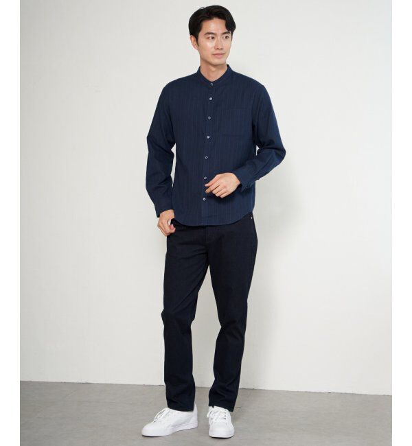 ikka「イージ－ケアネルバンドカラーＳＨ」|シャツ・ブラウス|