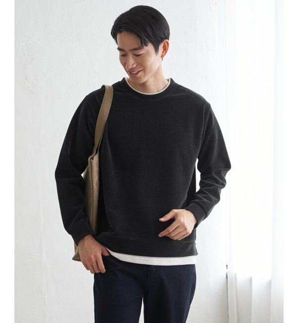 ikka「モールワッフルフェイクレイヤードプルオーバー」|パーカー|チャコール