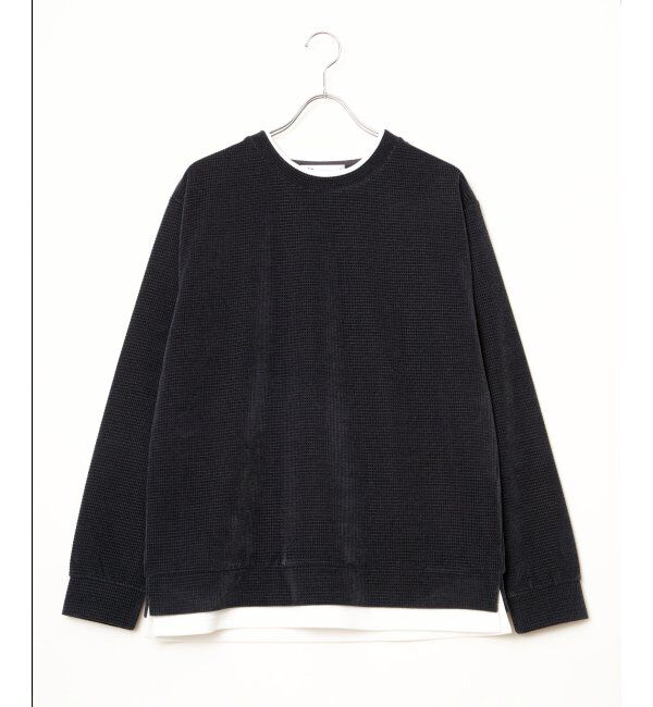 ikka「モールワッフルフェイクレイヤードプルオーバー」|パーカー|