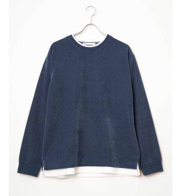 ikka「モールワッフルフェイクレイヤードプルオーバー」|パーカー|