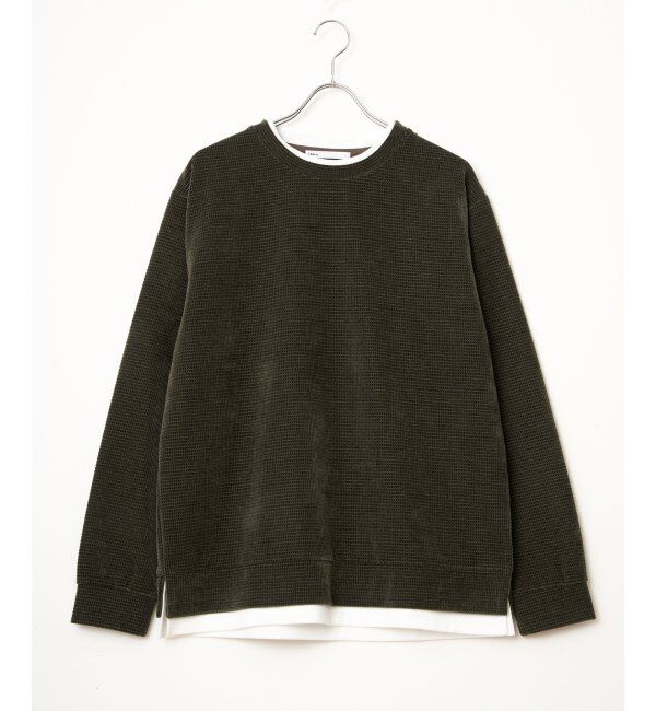 ikka「モールワッフルフェイクレイヤードプルオーバー」|パーカー|