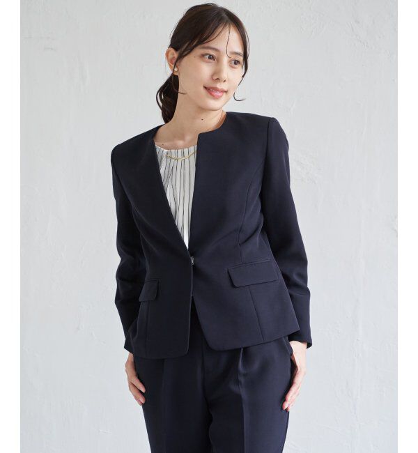 IKKA LOUNGE「【洗濯機で洗える／セットアップ対応】ウォッシャブルキーネックジャケット」|その他|