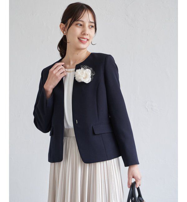 IKKA LOUNGE「【洗濯機で洗える／セットアップ対応】ウォッシャブルキーネックジャケット」|その他|